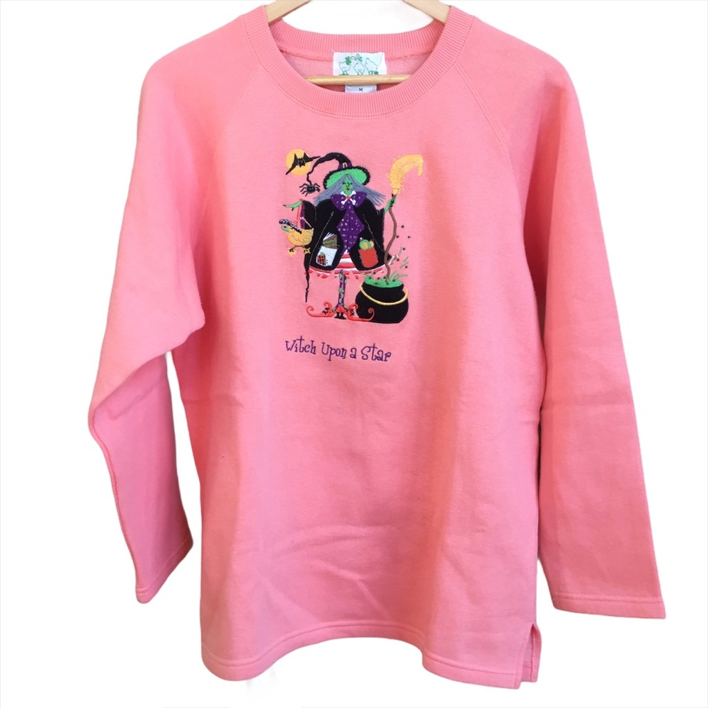 👻Witch Upon a Star Embroidered Sweatshirt Medium